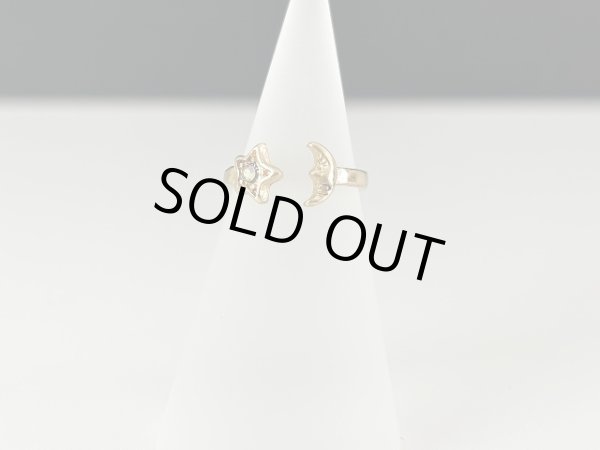 画像2: 月と星 指輪 リング ゴールドトーン デザインリング USA  (2)