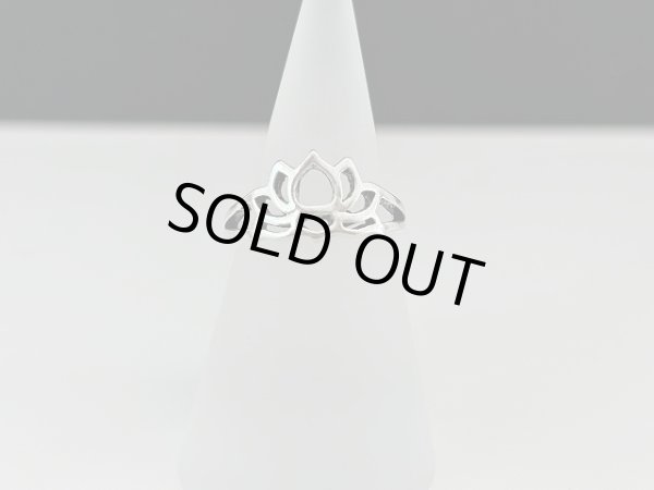 画像1: 指輪  リング シルバートーン フラワー お花 デザインリング USA  (1)