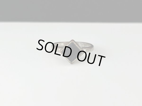 画像2: 指輪  リング ブラックカラーカボション シルバートーン デザインリング USA  (2)