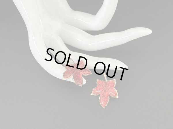 画像3: エナメルカラー リーフ デザインピアス USA (3)