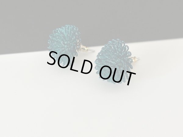 画像2: ブルーグリーンカラー デザインピアス USA (2)